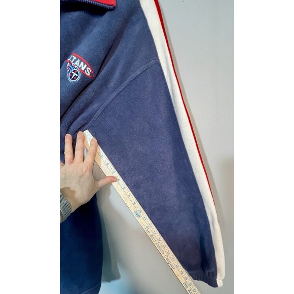 Y2K Tennessee Titans NFL Fleece 1/4 Zip Pullover Mens Large Blue Red Logo - Picture 14 of 14